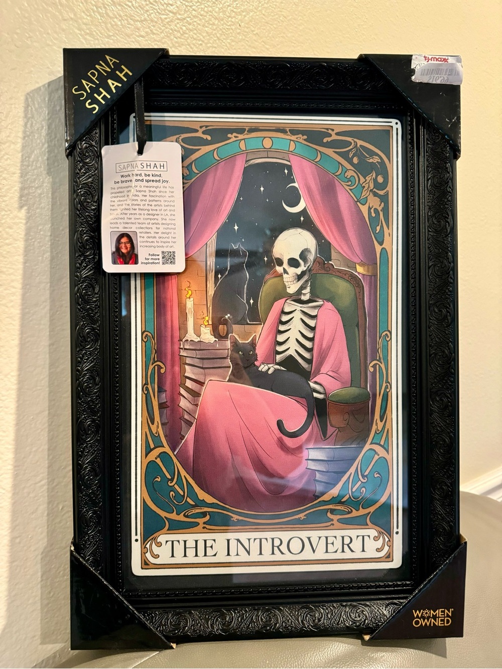 Sapna Shah THE INTROVERT
Skeleton Tarot Framed Wall Art
Black Ornate 18x12"